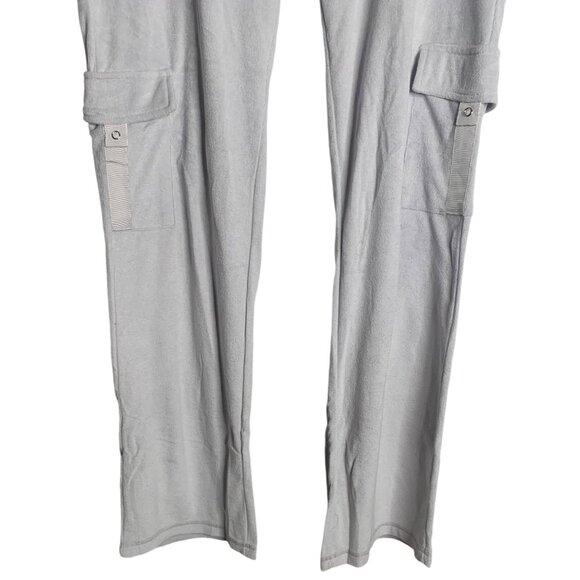 •SOLD•BCBGMAXAZRIA Silver Embellished Terry Cloth Wide Leg Track Pants NWT XL - Picture 5 of 8